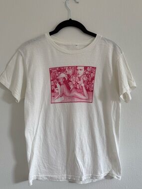White Vintage-Style Collage Graphic Tee